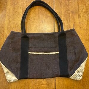 Elegant Black and Cream Women's Shoulder Bag